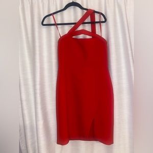 BCMG MAXAZARIA Azymetrical Neckline Dress